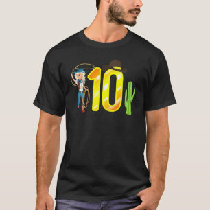 10 Year Old 10th Birthday For Girls Funny Cowgirl T-Shirt