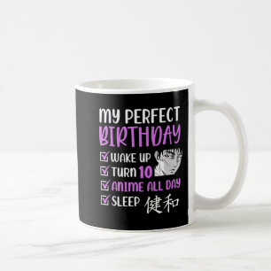 10 Year Old Anime Birthday Party 10th Boy Girl Ten Coffee Mug