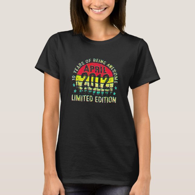 10 Year Old   April 2012   10th Birthday T-Shirt (Front)