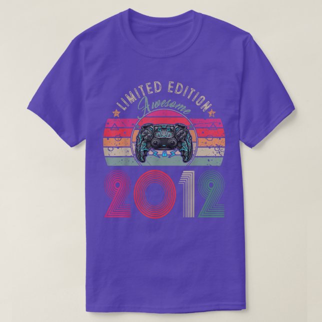 10 Year Old Awesome Retro Video Game 10th 2012 Bir T-Shirt (Design Front)
