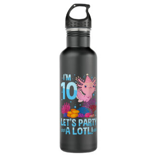 10 Year Old Axolotl Lover 10Th Birthday Gift Boys  710 Ml Water Bottle
