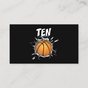 10 Year Old Basketball Birthday Party 10th Boy Business Card