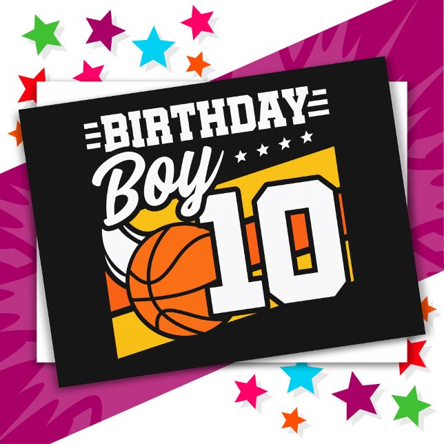 10 Year Old Basketball Party 10th Birthday Boy Postcard (Creator Uploaded)