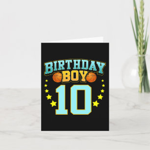 10 Year Old Basketball Player 10th Birthday Party  Card