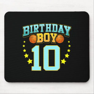 10 Year Old Basketball Player 10th Birthday Party Mouse Mat