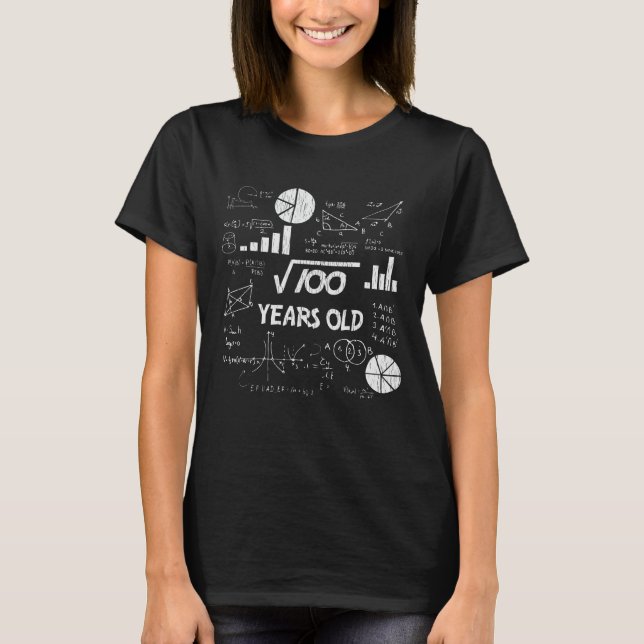 10 Year Old Bday Geeky Math 10th birthday Gift T-Shirt (Front)