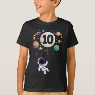 10 Year Old Birthday Astronaut 10th Birthday T-Shirt