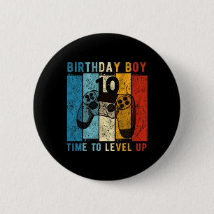 10 Year Old Birthday Boy 10 Time To Level Up 10th  6 Cm Round Badge