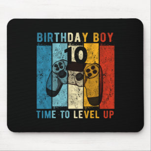 10 Year Old Birthday Boy 10 Time To Level Up 10th Mouse Mat