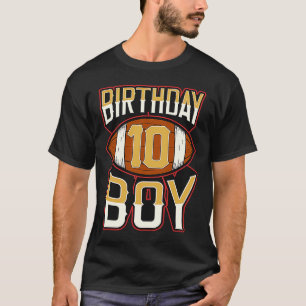 10 Year Old Birthday Boy American Football Fan Vin T-Shirt
