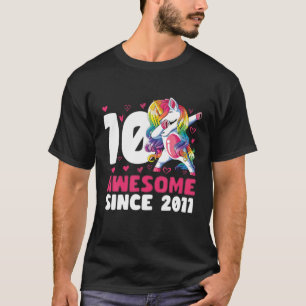 10-Year-Old Birthday Dabbing Unicorn Awesome Since T-Shirt