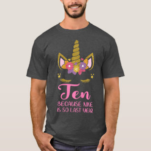 10 Year Old Birthday Girl Outfit Unicorn 10th Birt T-Shirt