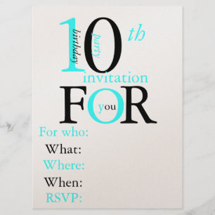 10 year old birthday invitation