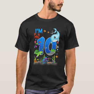 10 Year Old Birthday Whale Fish Sea Birthday Boys T-Shirt