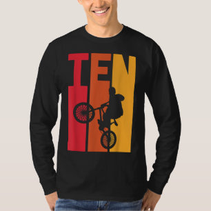 10 Year Old BMX Birthday Gift Party Boys Dirt Biki T-Shirt