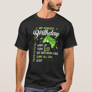 10 Year Old Boy Gamer My Perfect 10Th Birthday Kid T-Shirt