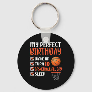 10 Year Old Bysketbyll Birthday Party 10th Boy Bda Key Ring