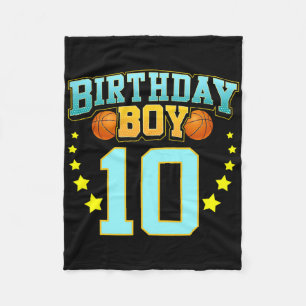 10 Year Old Bysketbyll Player 10th Birthday Party Fleece Blanket