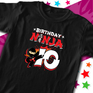 10 Year Old Comic Book Style Ninja 10th Birthday T-Shirt