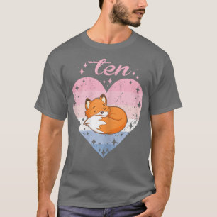 10 Year Old Cute Fo Birthday Girl 10th Bday 6 T-Shirt