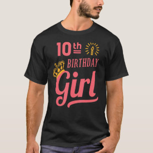10 Year Old Double Digits 10th Birthday Crown Gir T-Shirt