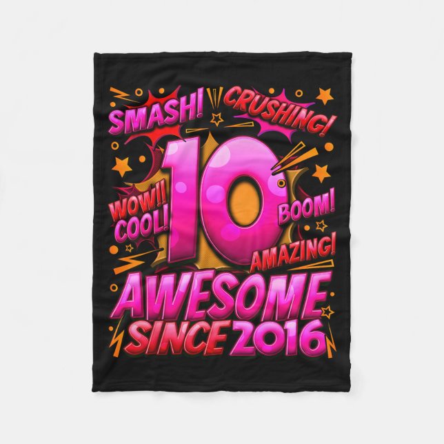 10 Year Old For Boys 10th Birthday Boy 10 Year Old Fleece Blanket (Front)