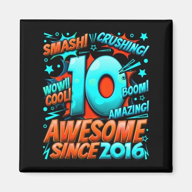 10 Year Old For Boys 10th Birthday Boy 10 Year Old Magnet (Front)