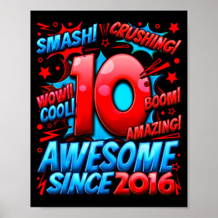 10 Year Old For Boys 10th Birthday Boy 10 Year Old Poster