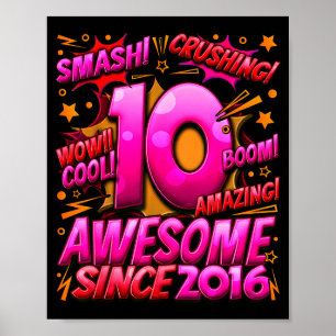 10 Year Old For Boys 10th Birthday Boy 10 Year Old Poster