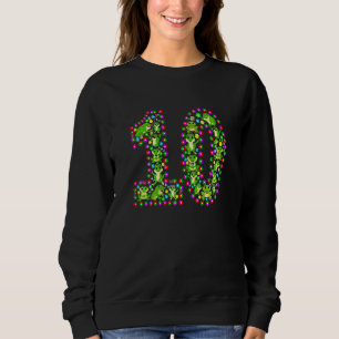 10 Year Old Frog 10th Birthday Party B Day Frog Ki Sweatshirt