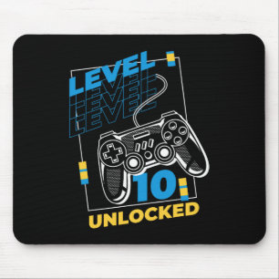 10 Year Old Gamer Gaming 10th Birthday - Level 10 Mouse Mat