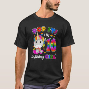 10 Year Old Gift 10Th Birthday Unicorn Girls Pop I T-Shirt