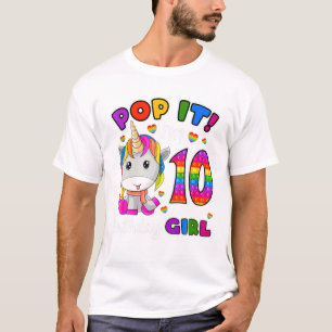 10 Year Old Gift 10Th Birthday Unicorn Girls Pop I T-Shirt