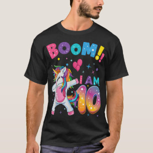 10 Year Old Gifts Girls Teens Dabbing Unicorn 10th T-Shirt
