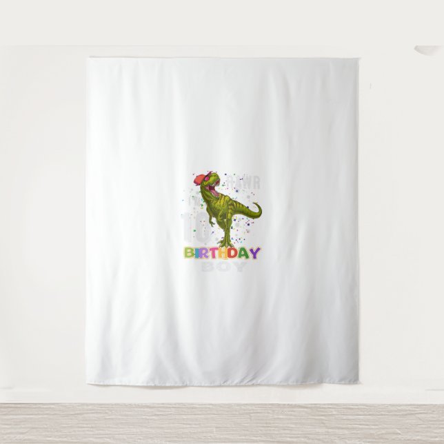 10 Year Old Gifts Kid 10th Birthday Boy Dinosaur R Tapestry (Front)