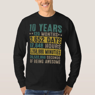 10 Year Old Gifts Vintage Awesome 10th Birthday Co T-Shirt