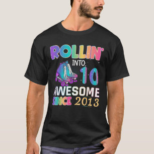 10 Year Old Girl Roller Skating 10th Birthday Girl T-Shirt