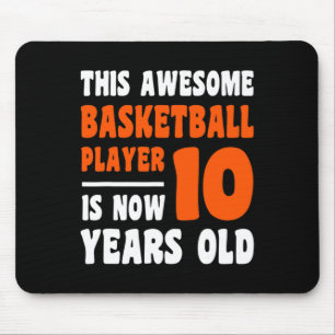 10 Year Old Happy 10th Birthday Basketball 10th Bi Mouse Mat