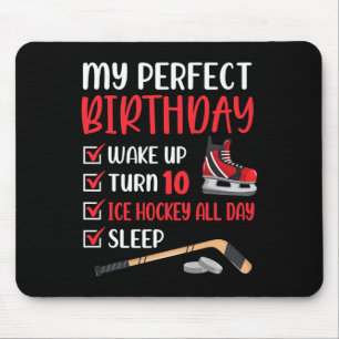 10 Year Old Ice Hockey Birthday Party 10th Boy Bda Mouse Mat