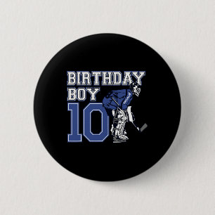 10 Year Old Ice Hockey Goalie Themed Birthday 10th 6 Cm Round Badge