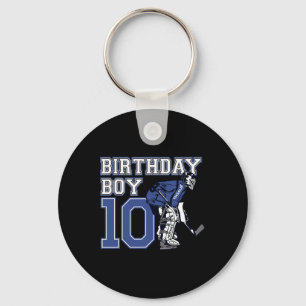 10 Year Old Ice Hockey Goalie Themed Birthday 10th Key Ring