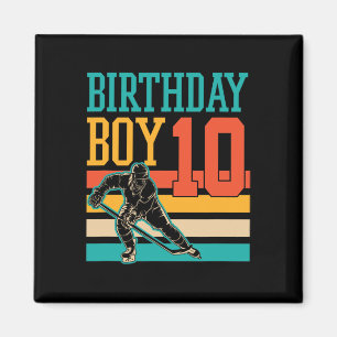 10 Year Old Ice Hockey Themed 10th Birthday Party Magnet
