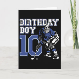 10 Year Old Ice Hockey Themed Birthday Party 10th Card
