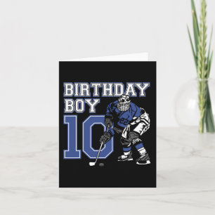 10 Year Old Ice Hockey Themed Birthday Party 10th Card