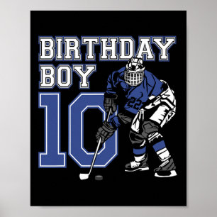 10 Year Old Ice Hockey Themed Birthday Party 10th  Poster