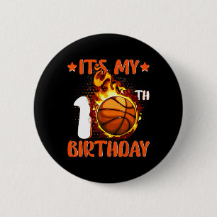 10 Year Old It's My 10th Birthday Basketball 6 Cm Round Badge