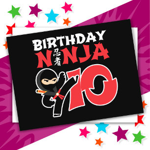 10 Year Old Karate Ninja Party Kids 10th Birthday Postcard
