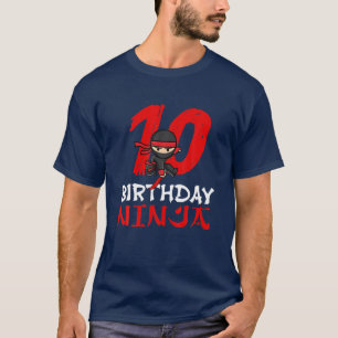 10 Year Old Kids Ninja Birthday Party Ninja Theme T-Shirt