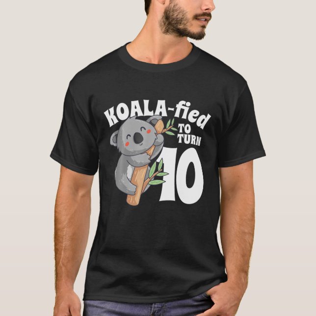 10 Year Old Koala Birthday Koalafied Girl 10Th Gir T-Shirt (Front)