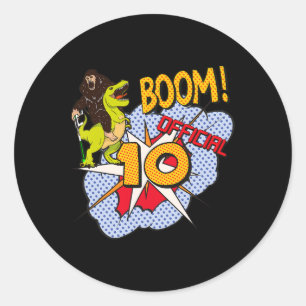 10 Year Old Laser-tag Game Gamer Gift Lasertag 10. Classic Round Sticker